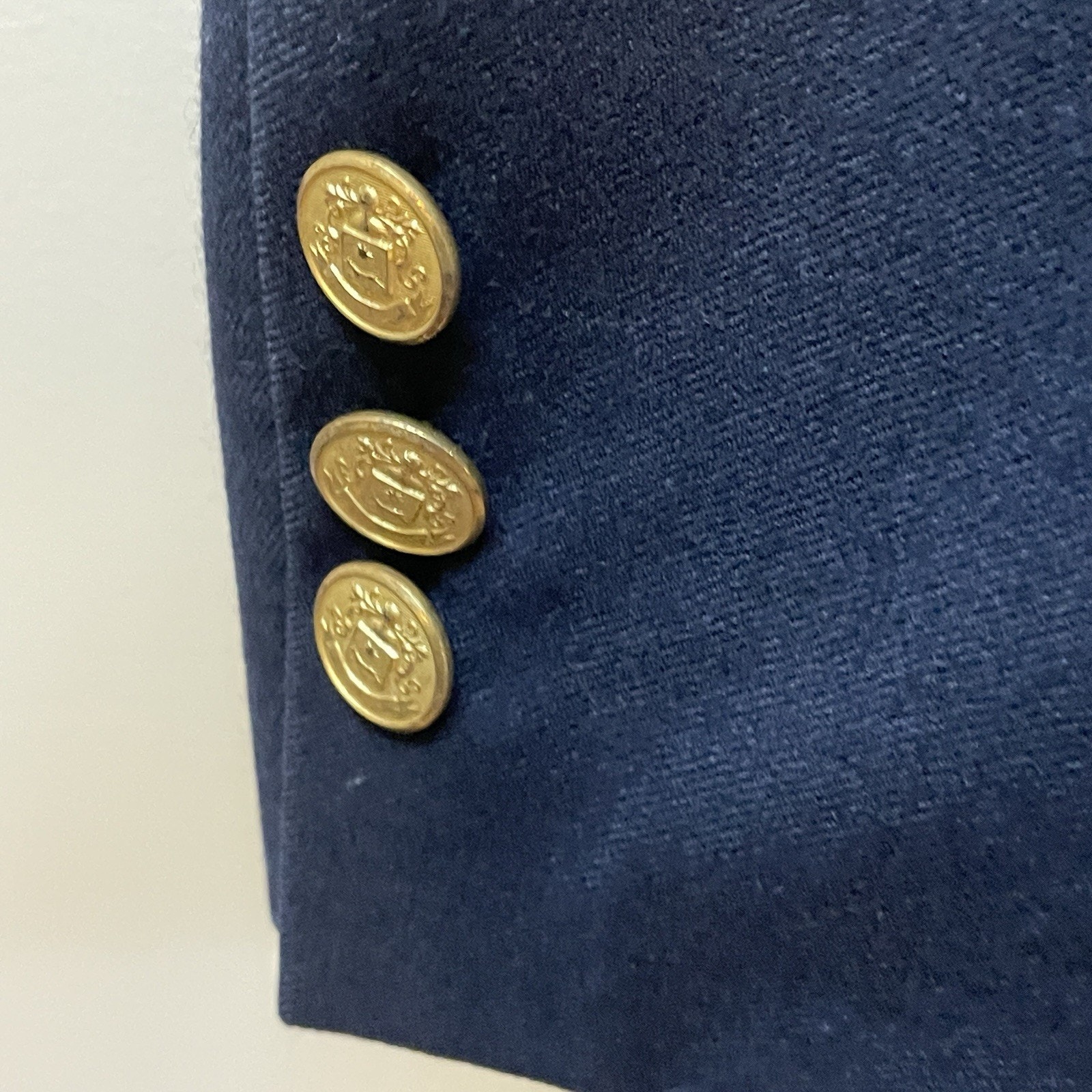 J Press Blazer 46l Navy Blue Wool Gold Button Classic Sport Coat Ivy League 80s — image 4 of 8